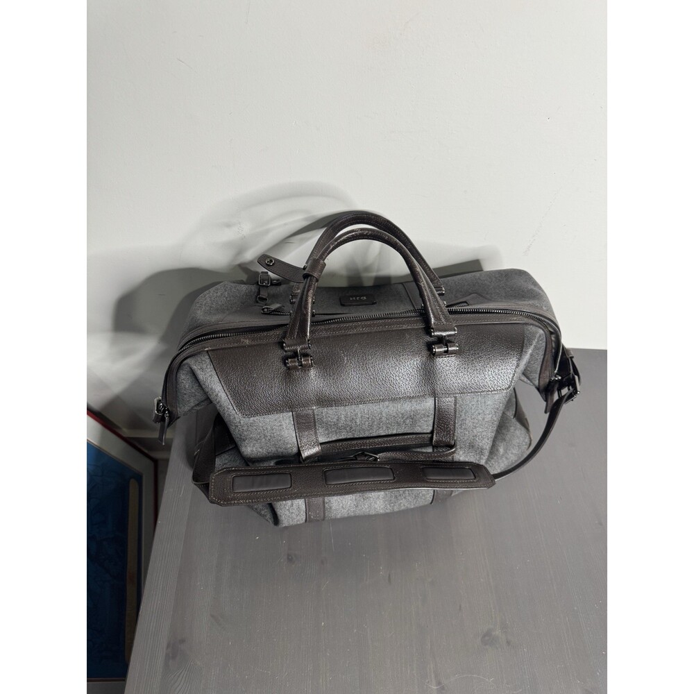 Authentic TUMI Astor San Remo Duffel Earl Grey Brown Leather Weekender Bag - Picture 3 of 13